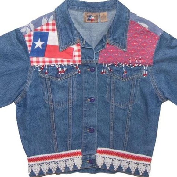 Vintage 90s Western Style Denim Jean Jacket - Picture 2 of 4